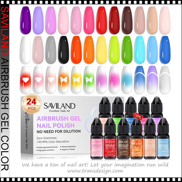 SAVILAND Primary Airbrush Gel Color 24 Color/Pack